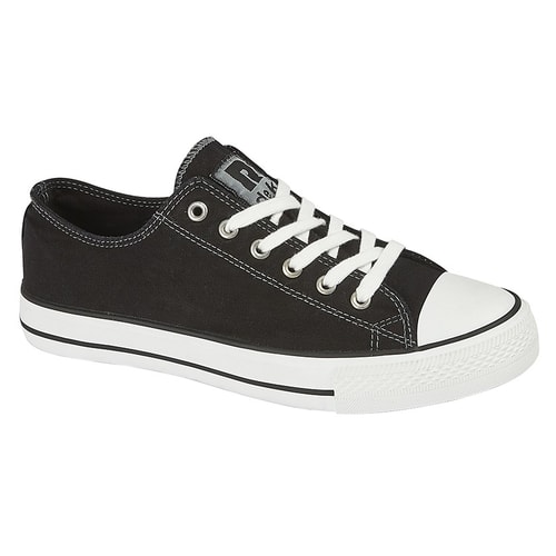 Rdek Canvas 6 Eye Lace To Toe Shoe Black